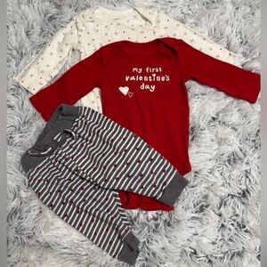 3 month - Carter's Red and White Baby valentines heart Outfit Set